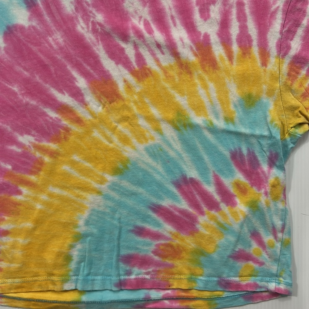 335. Forever 21 Tie-Dye Short Sleeve Tee - Pink, Blue, Yellow (M) - Picture 2 of 5